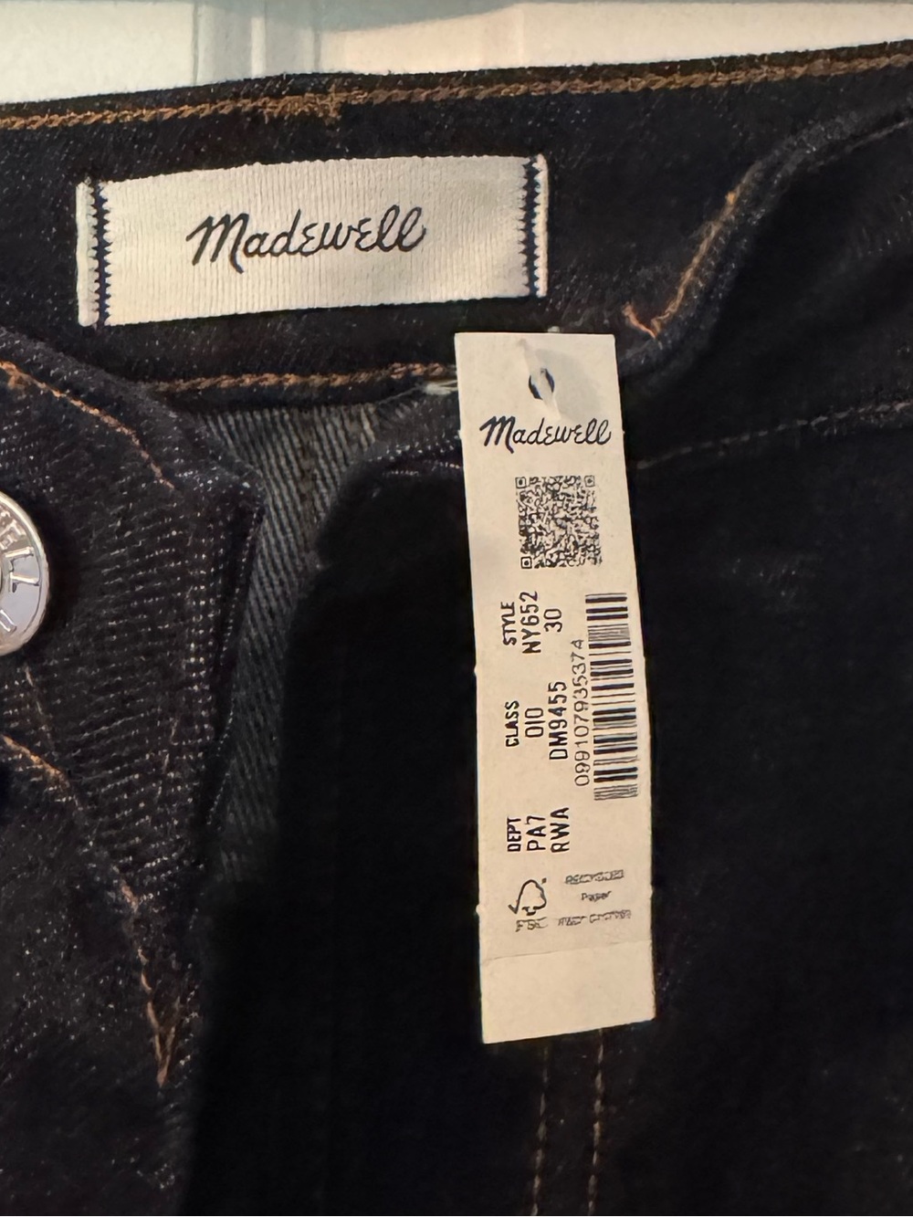 Madewell Women’s Dark Blue Denim Jeans - Curvy Jules straight leg